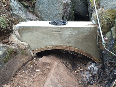 Concrete footing for platform