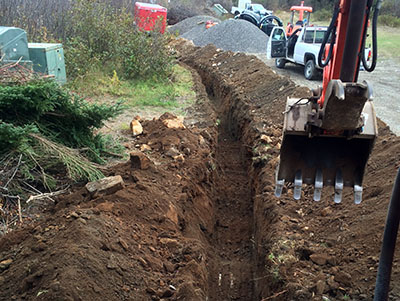 trenching for lines