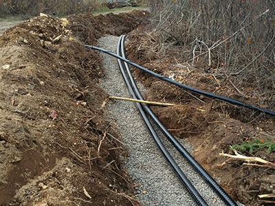 lines laid with stone
